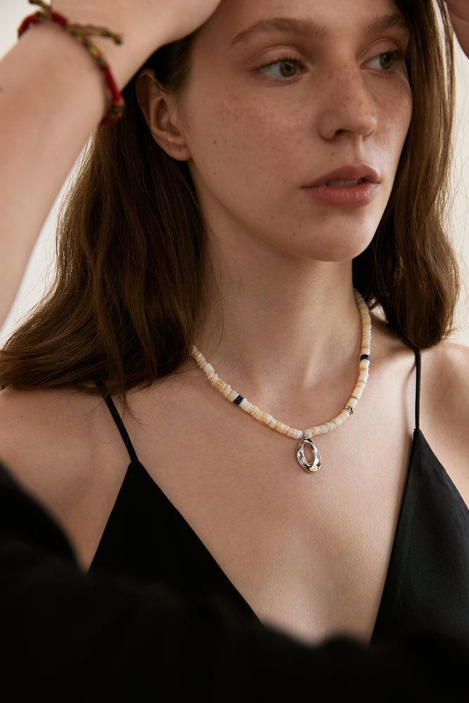 Mother of Pearl Shell Cave Necklace