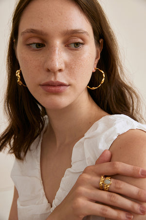 Rock Hoop Earrings