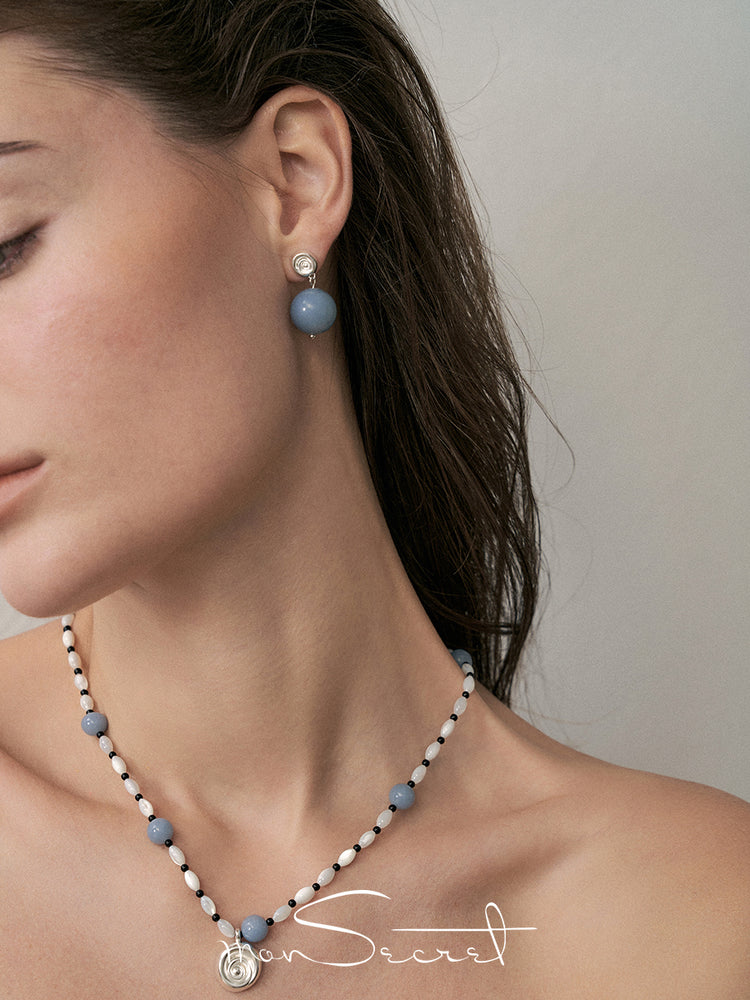 Shell-motif Drop Earrings
