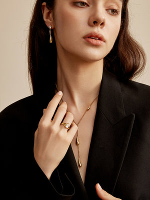 Raindrop Imprint ring set
