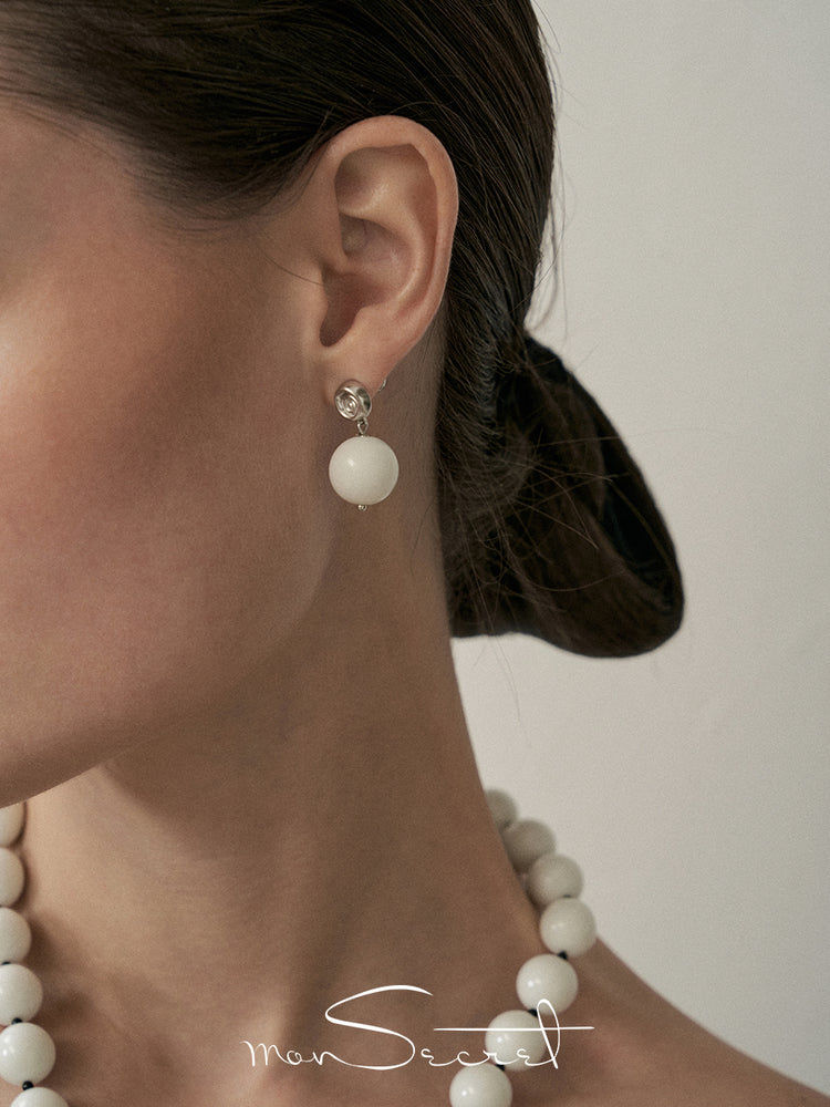 Shell-motif Drop Earrings