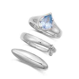 Raindrop Imprint ring set