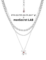 FOUR-CLAW FLOWER PENDANT LAYERED NECKLACE