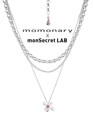 FOUR-CLAW FLOWER PENDANT LAYERED NECKLACE