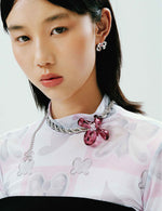 LOGO RIPPLE CHAIN WITH 4CLAW FLOWER PENDANT