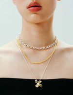 FOUR-CLAW FLOWER PENDANT LAYERED NECKLACE