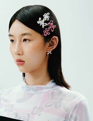 DOUBLE FLOWERS BOWKNOT CLIP
