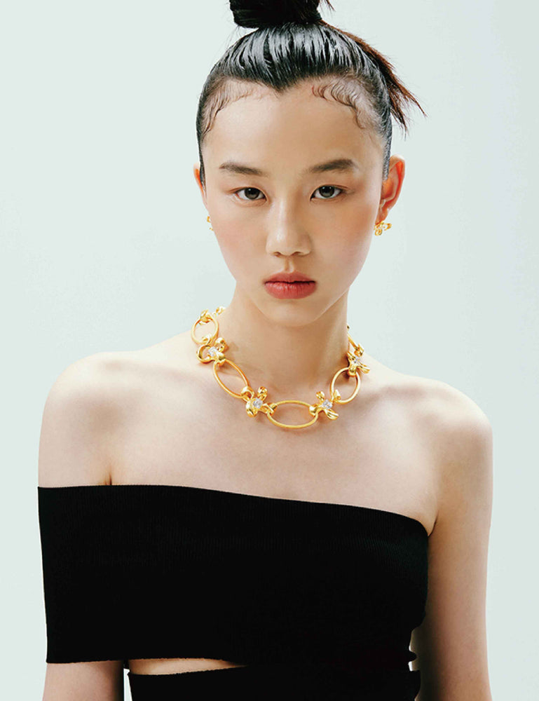BLOSSOM TAG NECKLACE